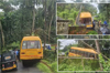 Vittal: School bus crashes into electricity pole, students escape unhurt